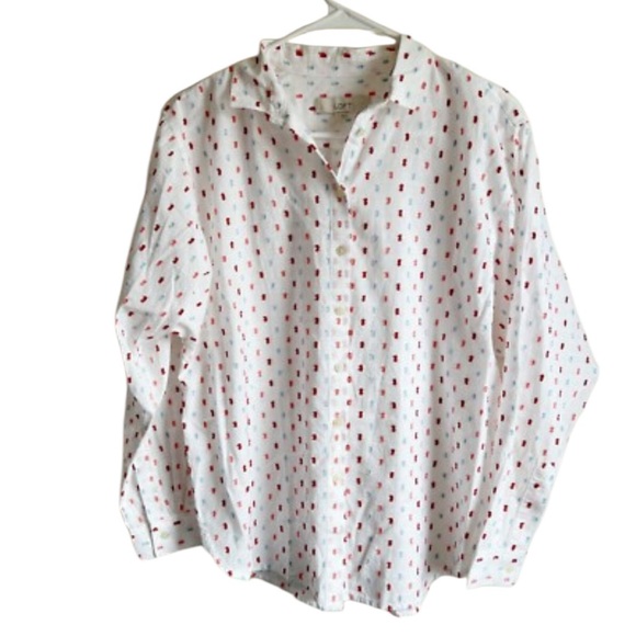 LOFT SWISS KNOT BUTTON DOWN LONG SLEEVE EMBROIDERED LONG SLEEVE SHIRT. - Picture 5 of 5